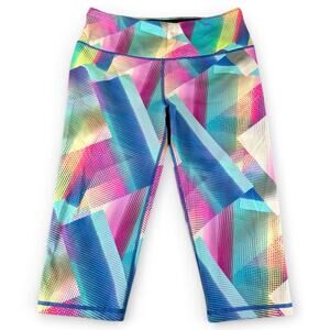 VSX Sport Victoria’s Secret Cropped Leggings Multicolor Geometric Print Athletic